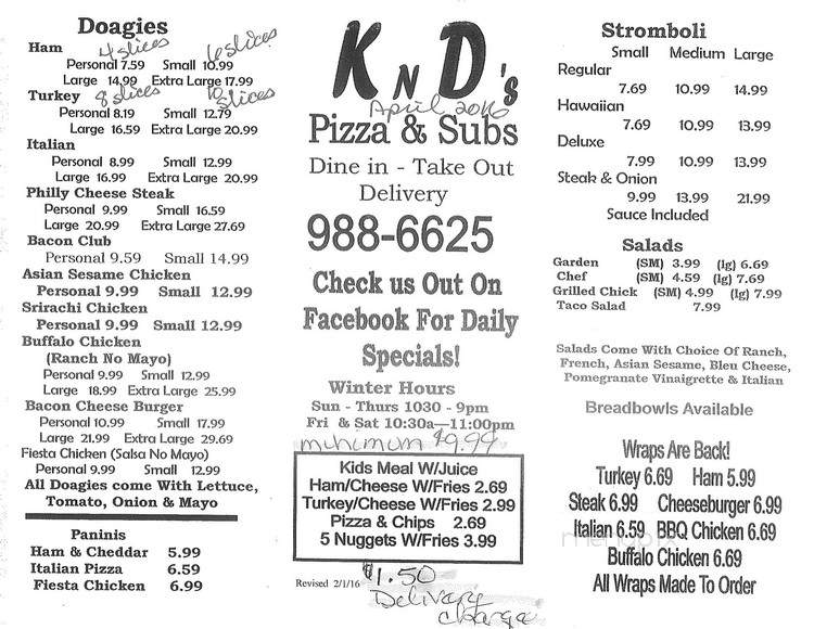 KND's Pizza - Sunbury, PA