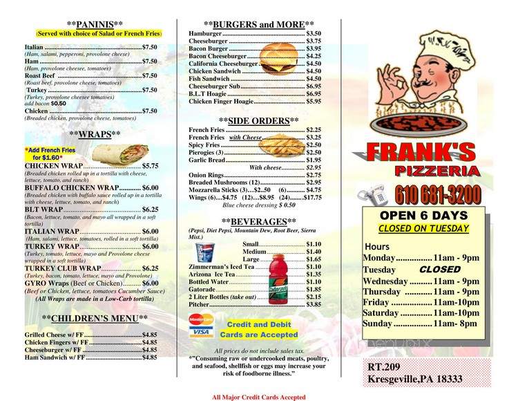 Frank's Pizzeria - Kresgeville, PA