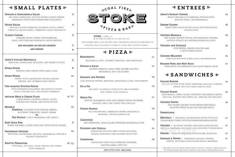 Stoke Coal Fire Pizza & Bar - Easton, PA