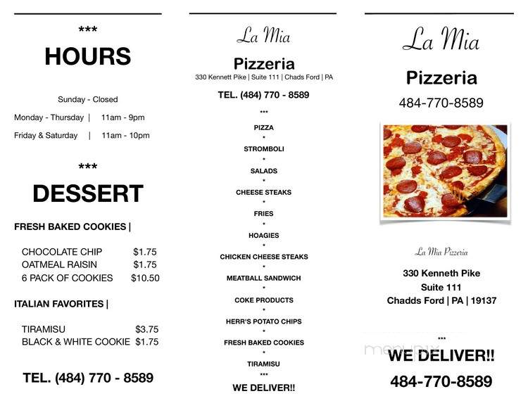 La Mia Pizzeria - Chadds Ford, PA