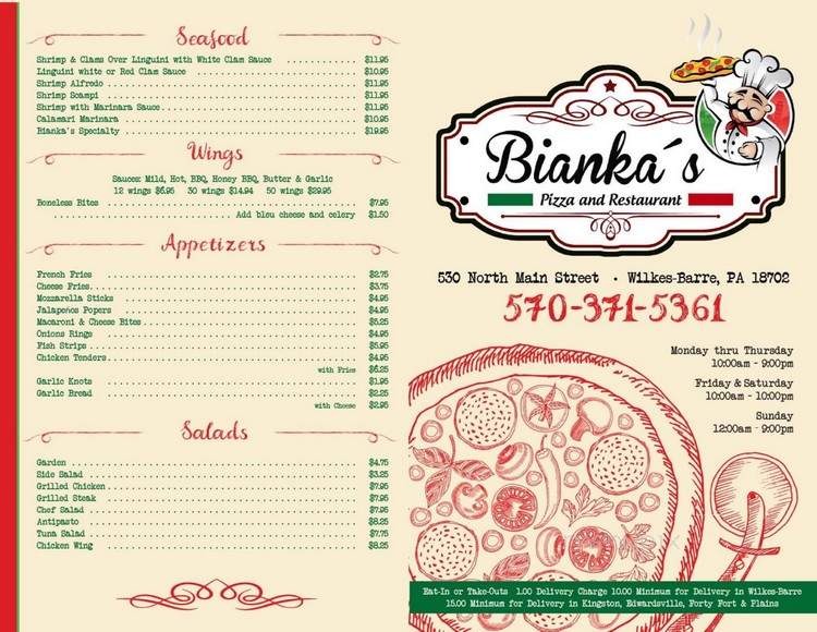 Bianka's Pizza and Restaurant - Wilkes-Barre, PA