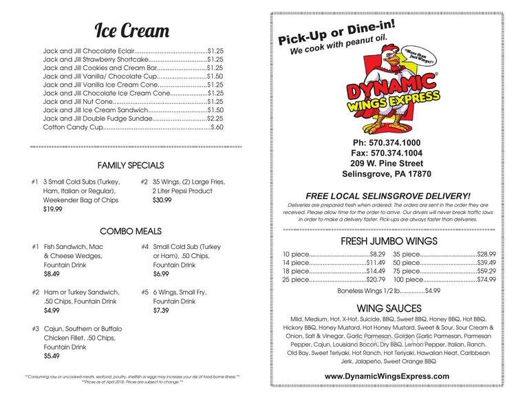 Dynamic Wings Express - Sunbury, PA