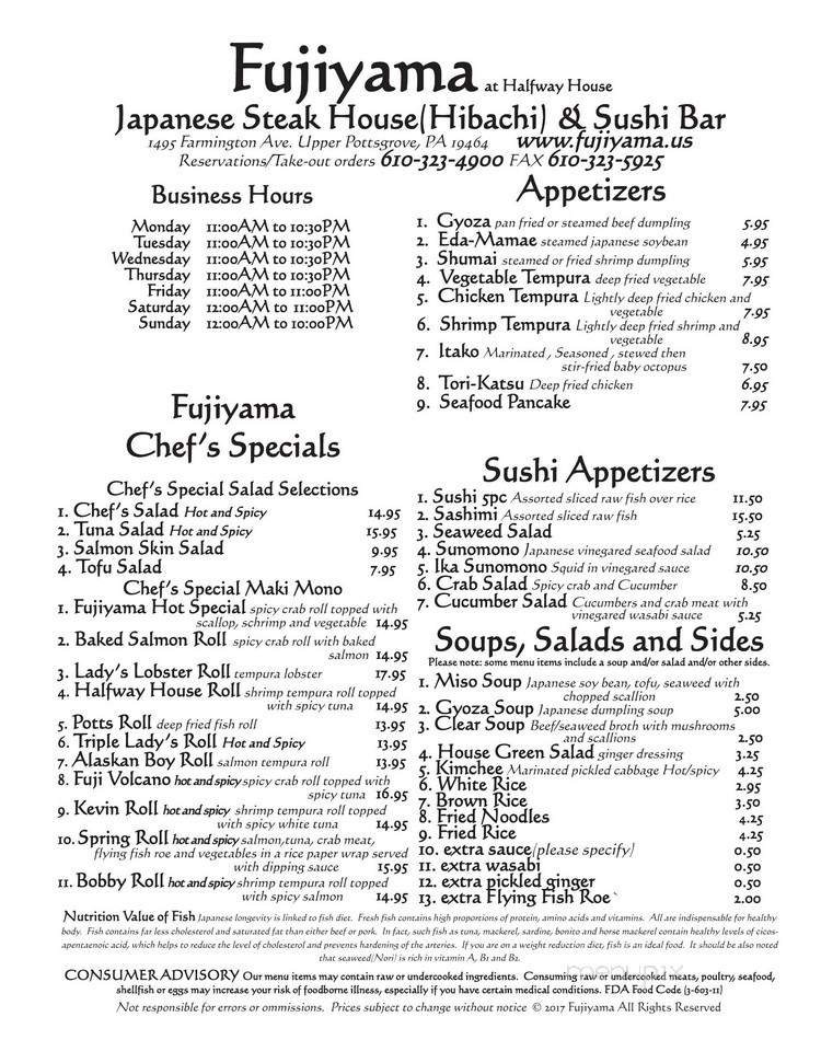 Fujiyama Japanese Steak House - Pottstown, PA