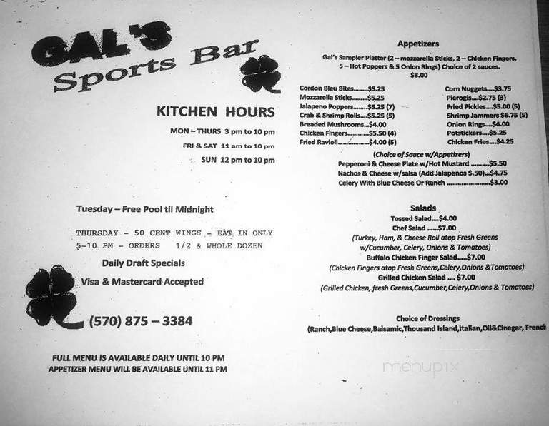 Gal's Sports Bar - Ashland, PA