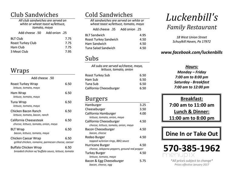 Luckenbill's Family Restaurant - Schuylkill Haven, PA