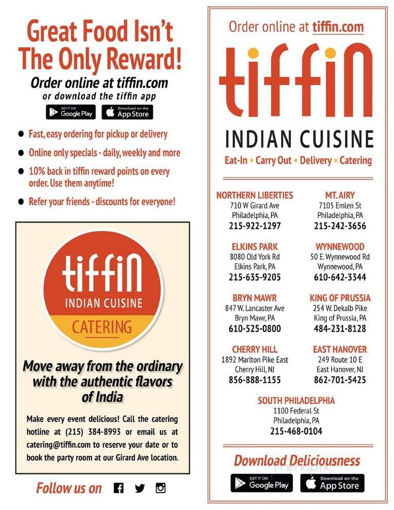 Tiffin Indian Cuisine - Bryn Mawr, PA