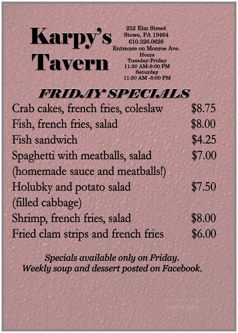 Karpy's Tavern - Stowe, PA