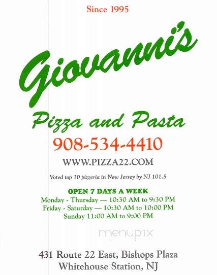 Giovanni's Pizza - Whitehouse Station, NJ