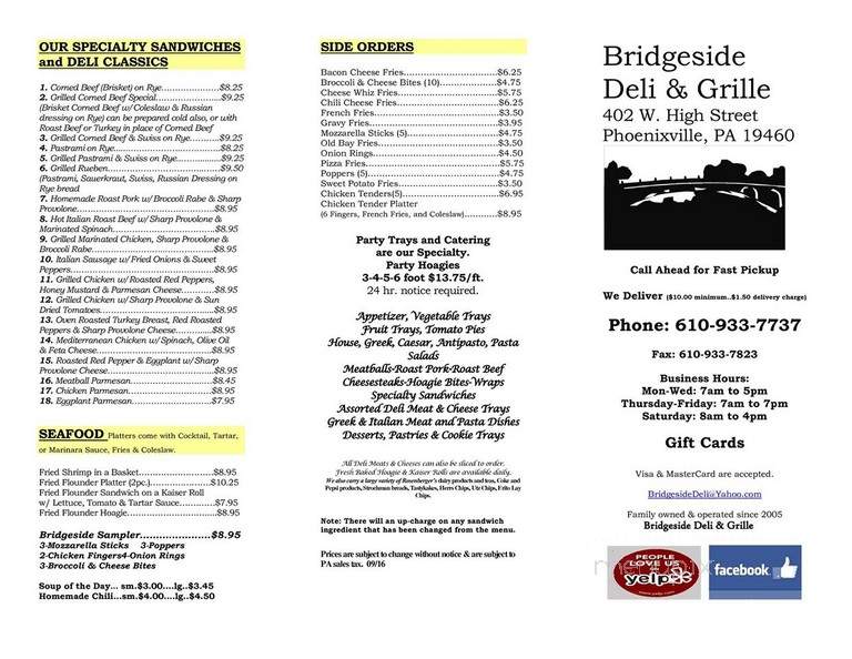 Bridgeside Deli & Grille - Phoenixville, PA