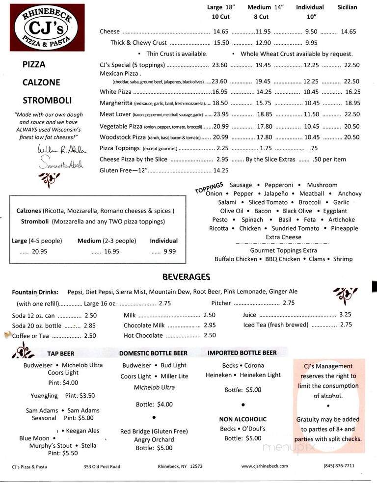 C J's Pizzeria & Restaurant - Milford, PA