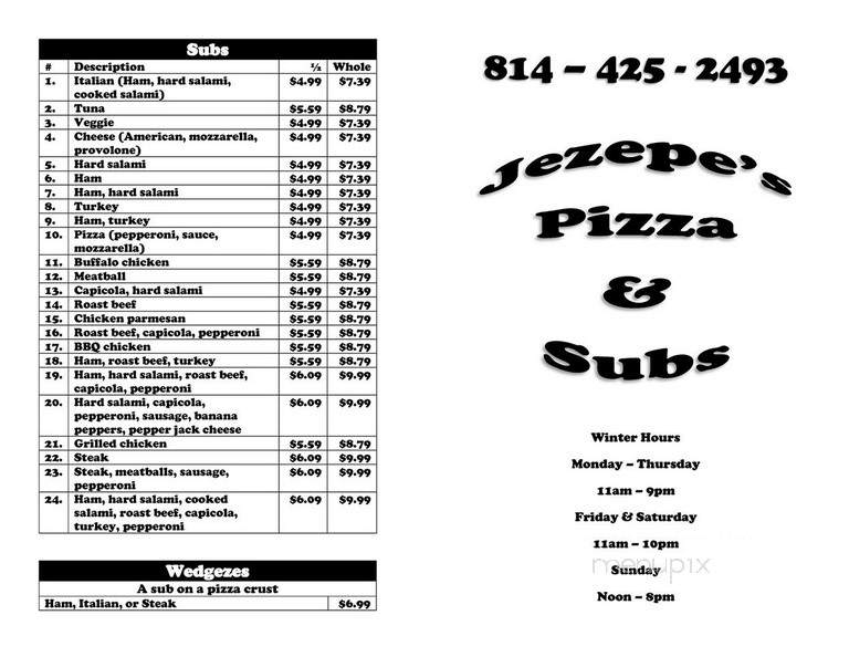 Jezepe's Pizza & Subs - Cochranton, PA