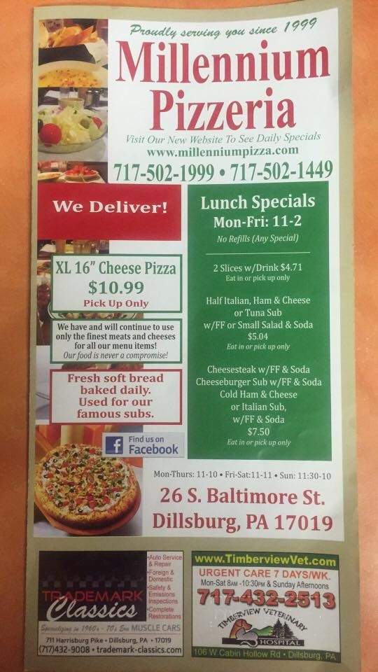 Millenium Pizzeria & Italian - Dillsburg, PA