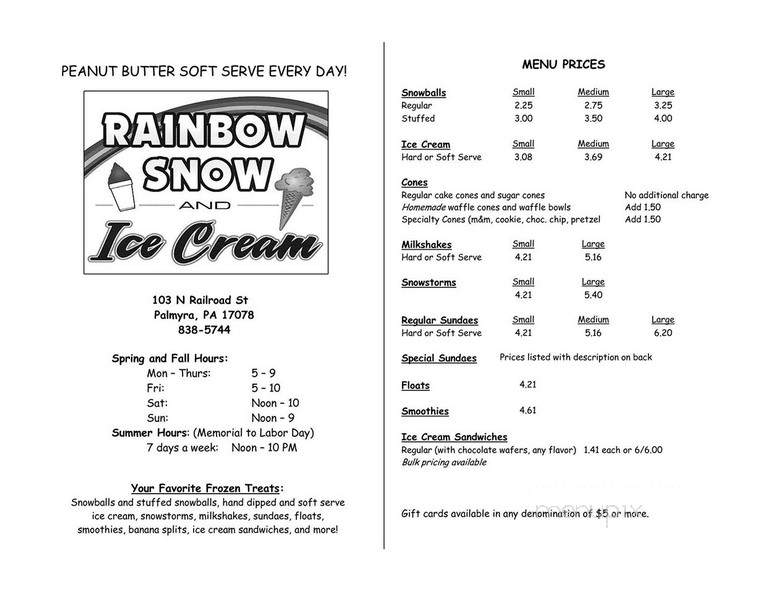 Rainbow Snow & Ice Cream - Palmyra, PA