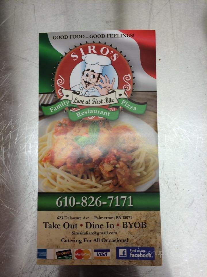 Siro's Italian Restaurant - Palmerton, PA