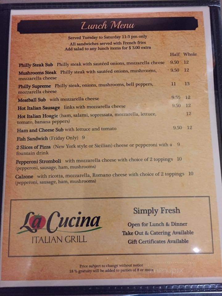 La Cucina Italian Grill - Weirton, WV