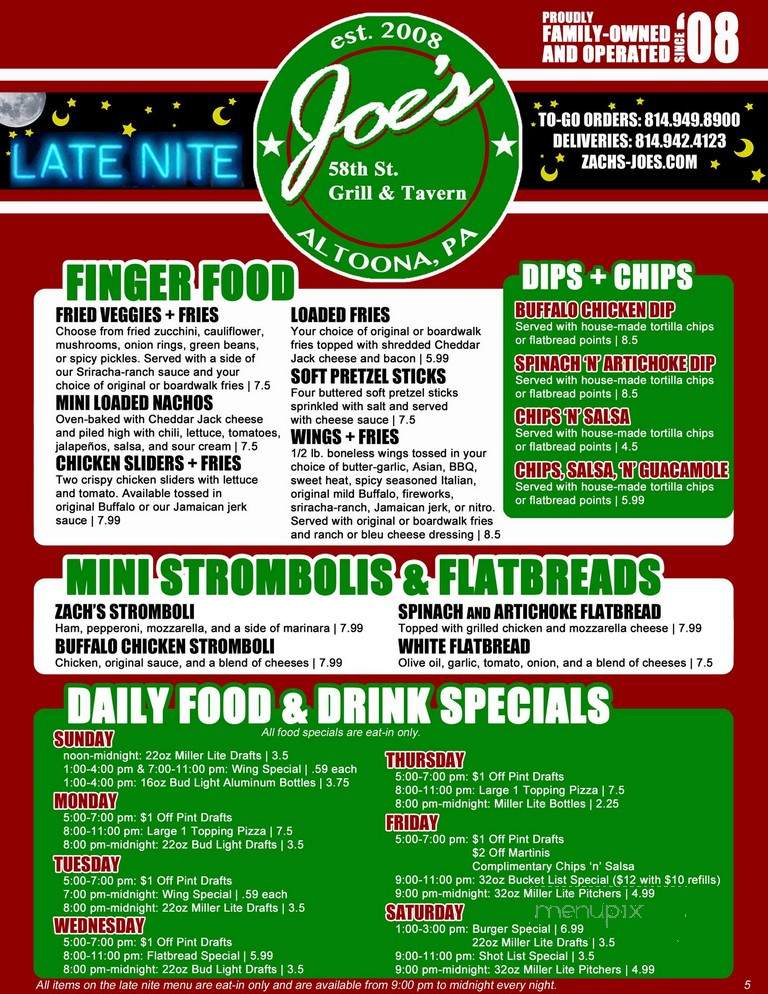 Joe's 58 St Grill & Tavern - Altoona, PA