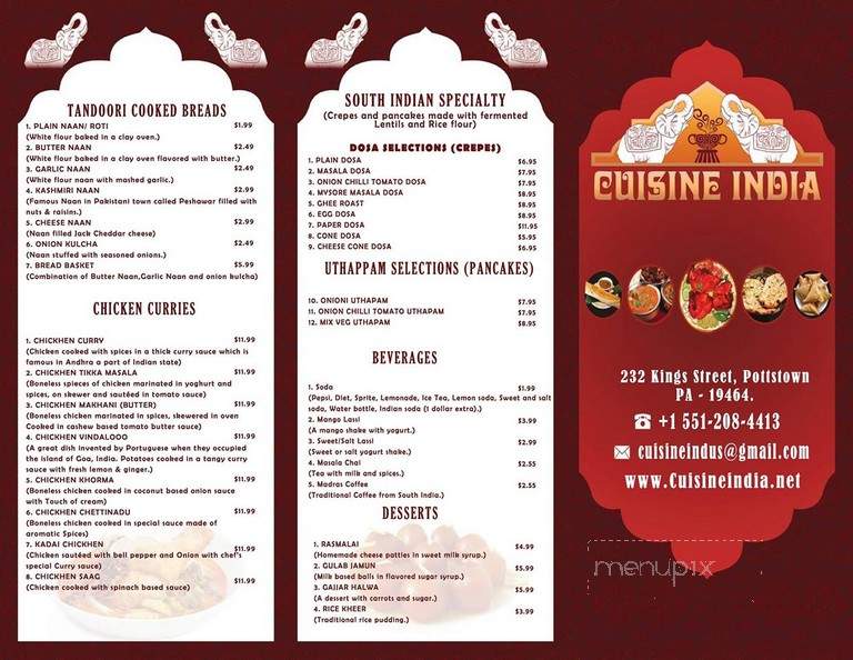 Cuisine India - Pottstown, PA