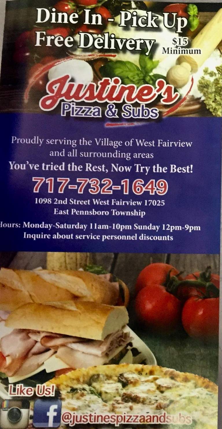 Justine's Pizza and Subs - West Fairview, PA