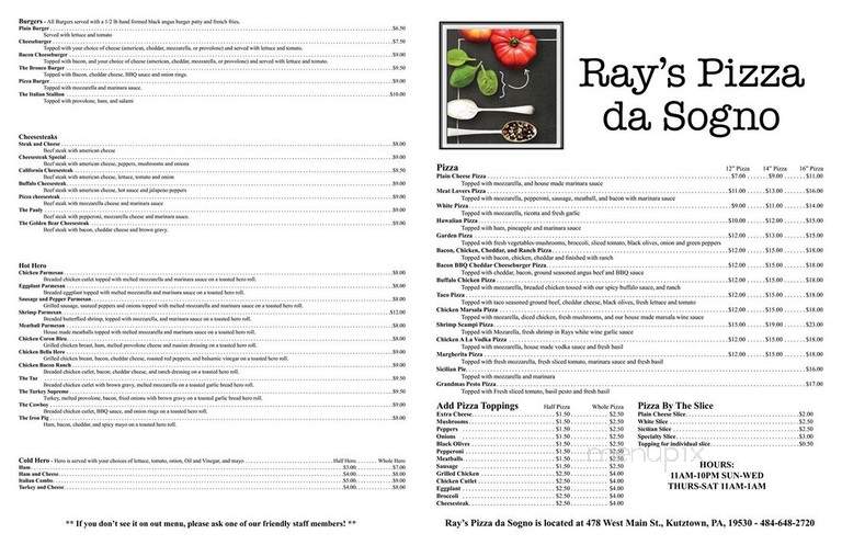 Rays Pizza da Sogno - Kutztown, PA