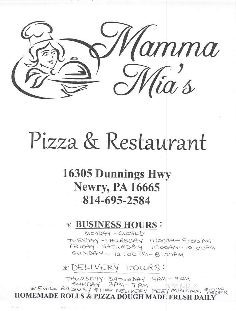 Mamma Mia's Pizza & Restaurant - Newry, PA