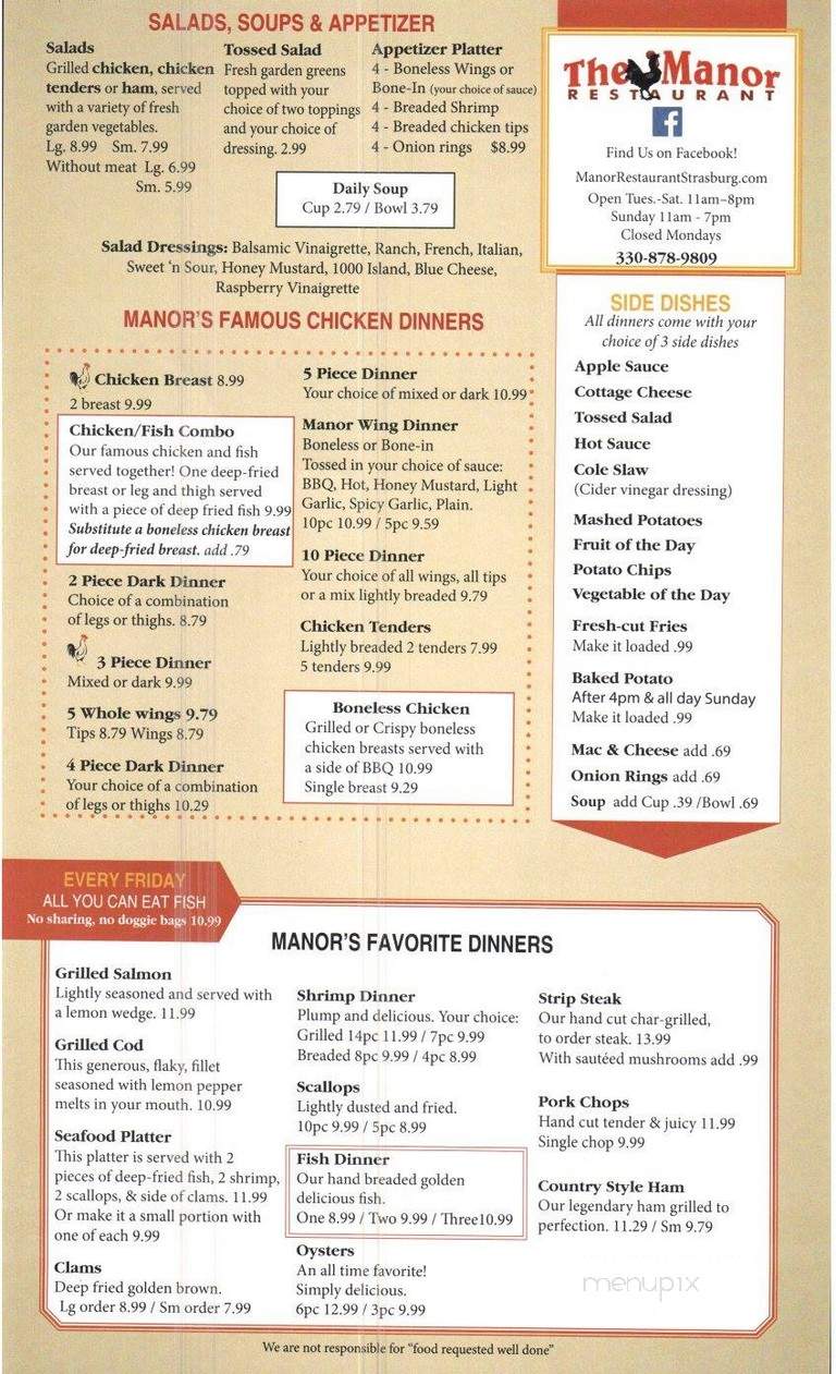 Manor Restaurant - Strasburg, OH