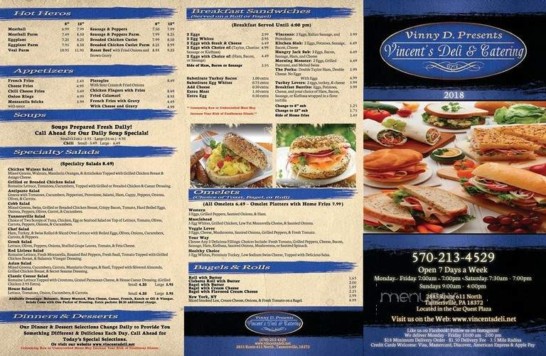 Vincent's Deli & Catering - Tannersville, PA