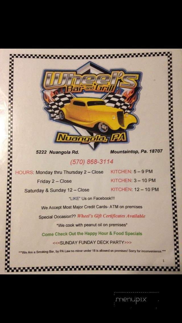 Wheels Bar & Grill - Nuangola, PA