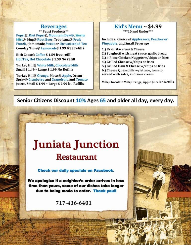 Juniata Junction Restaurant - Mifflintown, PA