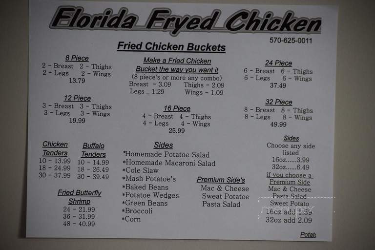 Florida Fryed Chicken - Tioga, PA