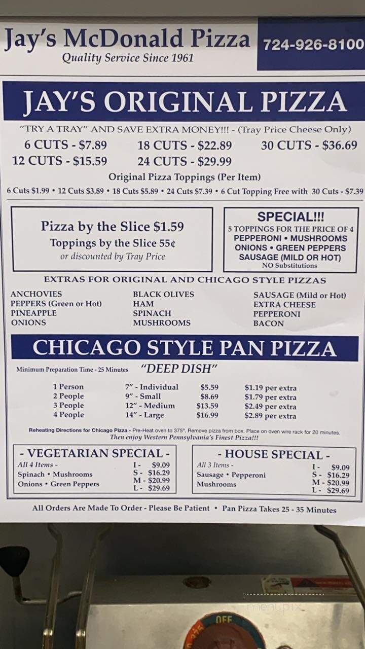 Jay's Pizza - McDonald, PA