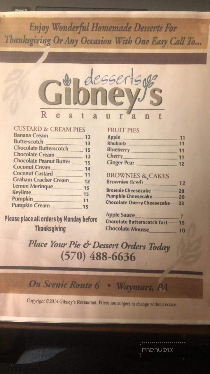 Gibney's Restaurant - Waymart, PA