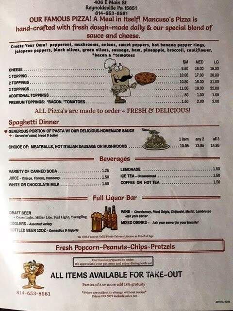 Mancuso's Restaurant - Reynoldsville, PA