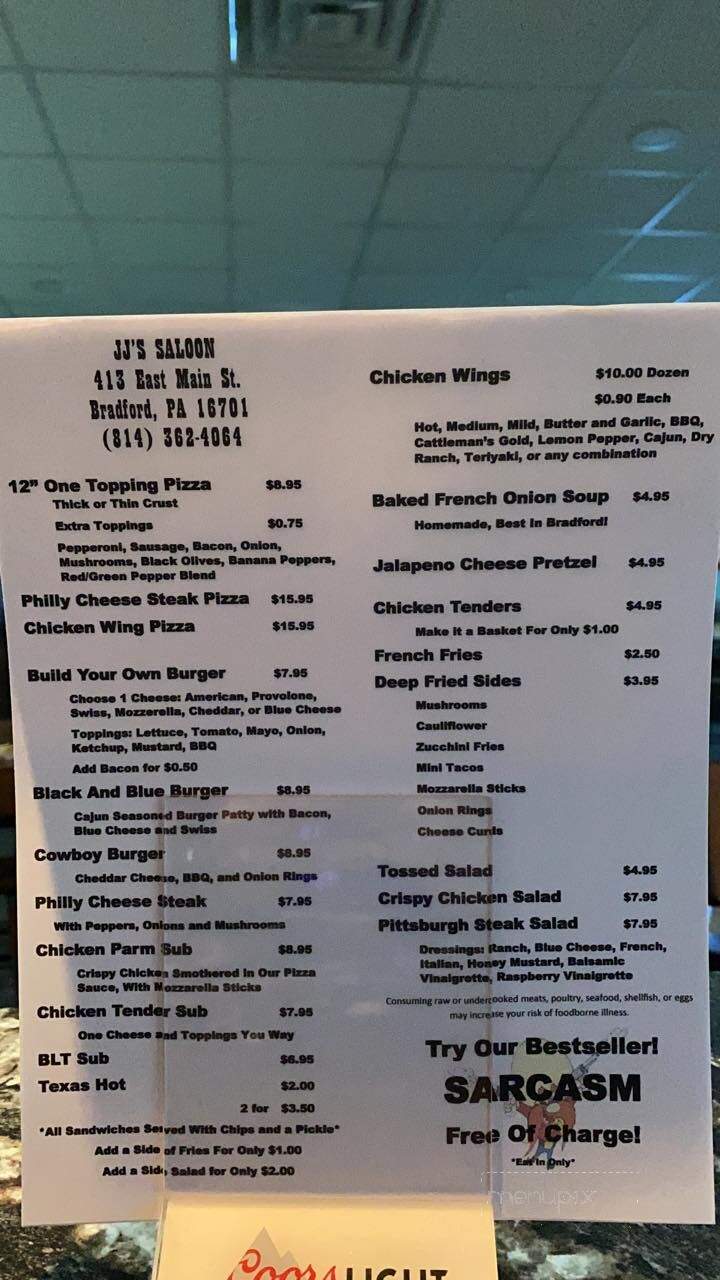 J J's Saloon - Bradford, PA