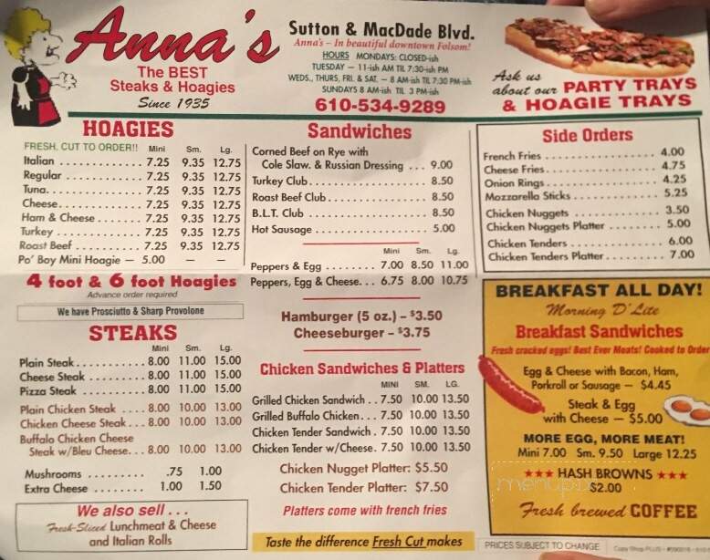 Anna's Sandwich Shop - Folsom, PA