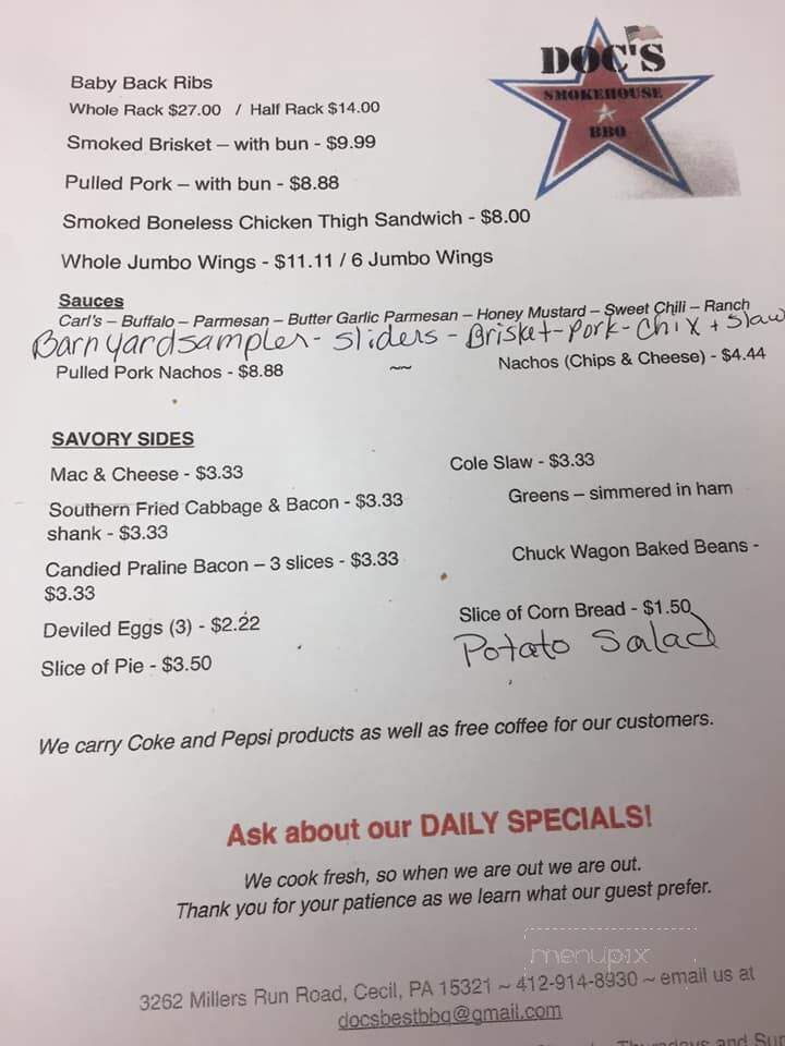 Doc's Smokehouse BBQ - Cecil-Bishop, PA