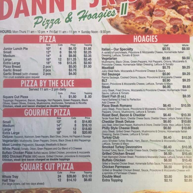 Danny Jr's Pizza & Hoagies - Eighty Four, PA