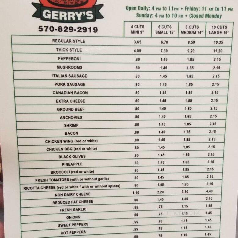 Gerry's Pizzeria - Wilkes Barre, PA