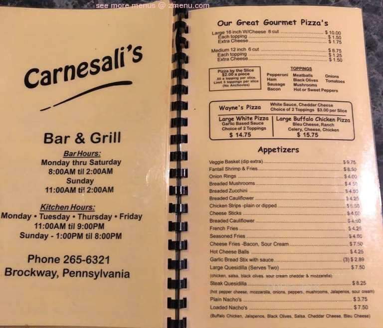 Carnesali's Pizza & Bar - Brockway, PA