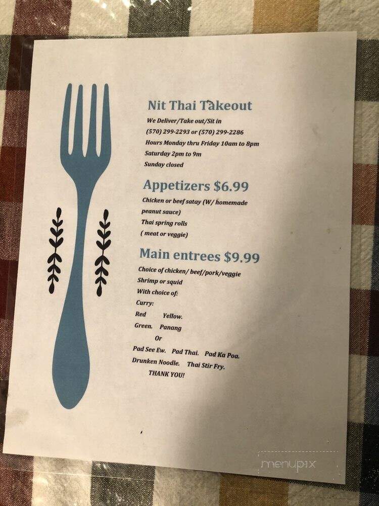 Nit Thai Takeout - Pittston, PA