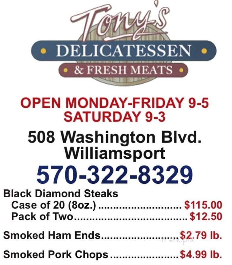 Tony's Delicatessen - Williamsport, PA