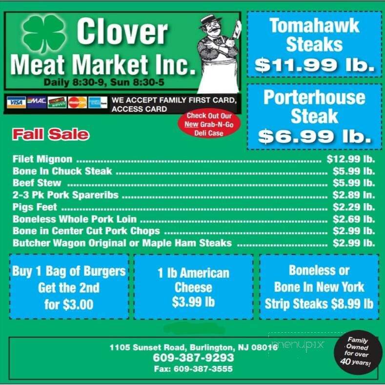 Clover Meat Market - Burlington, NJ