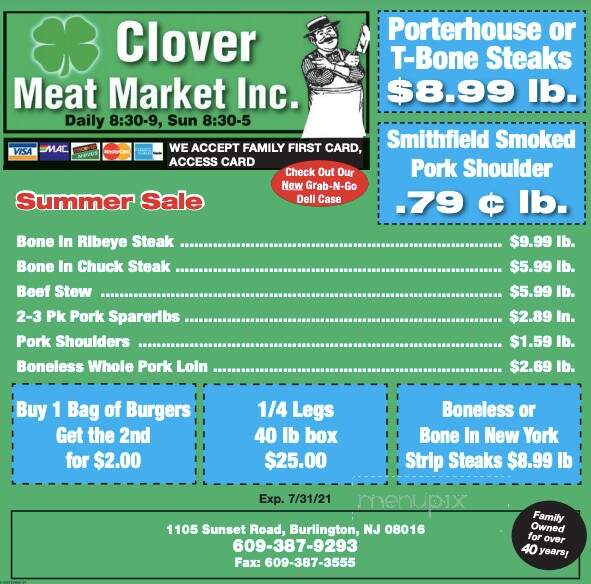 Clover Meat Market - Burlington, NJ