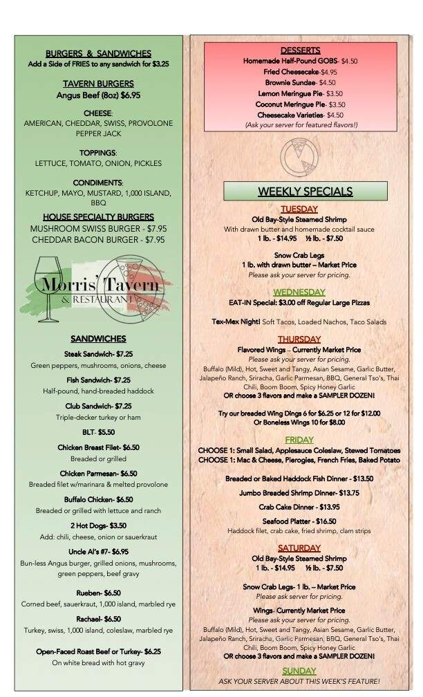 Morris' Tavern & Restaurant - Sidman, PA