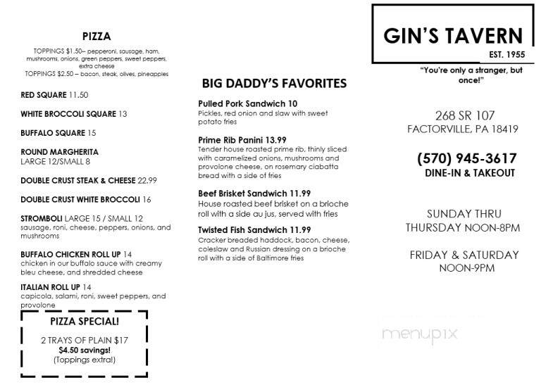 Gin's Tavern - Factoryville, PA