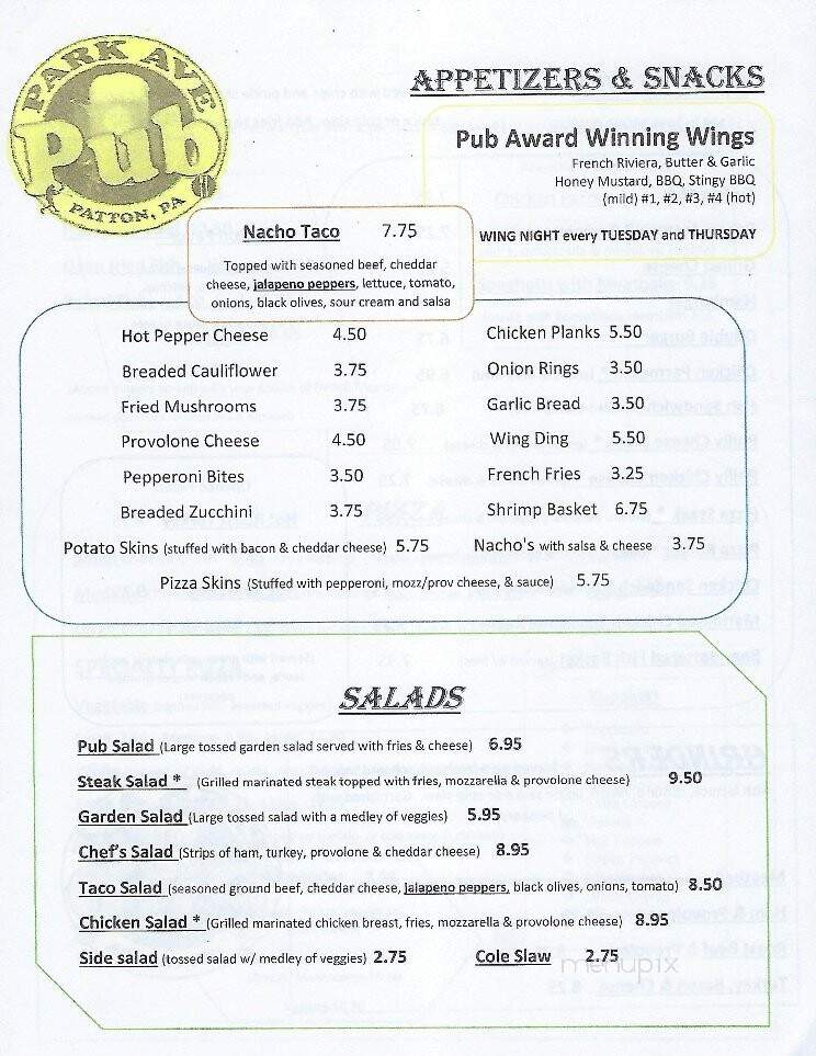 Park Avenue Pub - Patton, PA