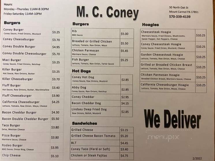 M C Coney - Mount Carmel, PA