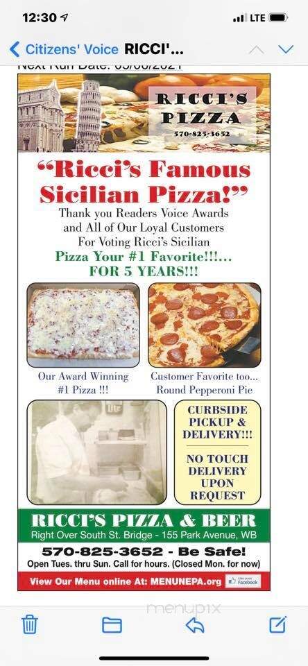 Ricci's Pizzeria - Wilkes Barre, PA