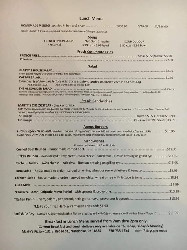 Marty's Pizzeria - Nanticoke, PA