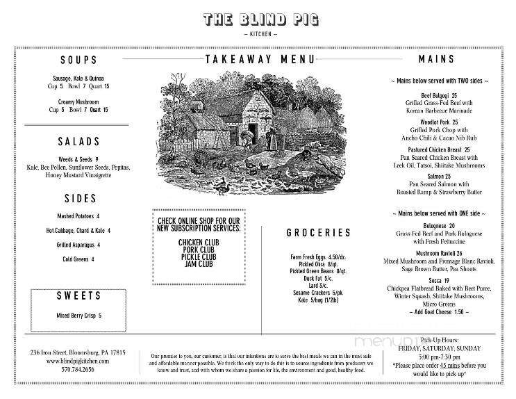 The Blind Pig Kitchen - Bloomsburg, PA