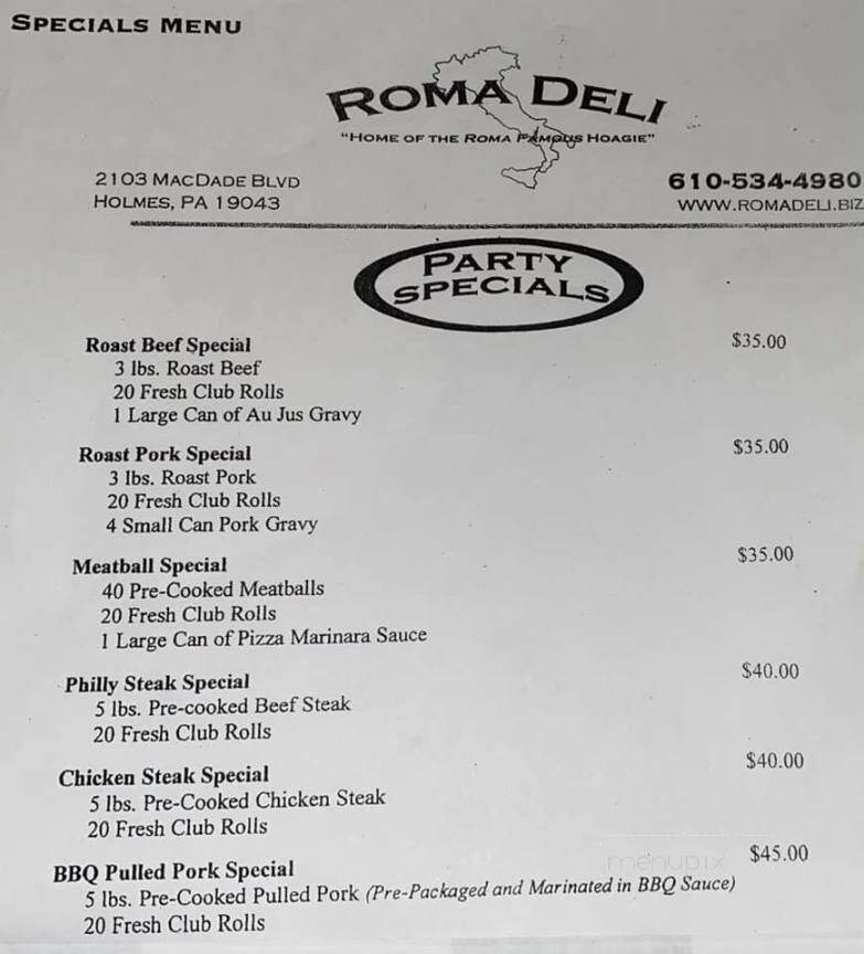 Roma Deli - Holmes, PA